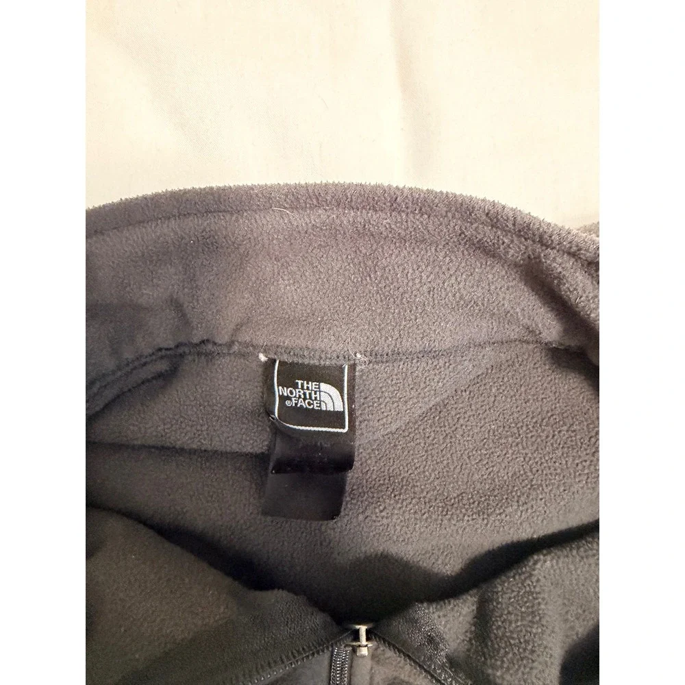 The North Face Mens XL Gray Full Zip Fleece Jacket Mock Neck TKA 100 Logo